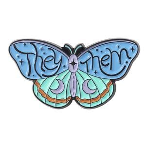 Butterfly THEY/THEM Enamel Pins 417